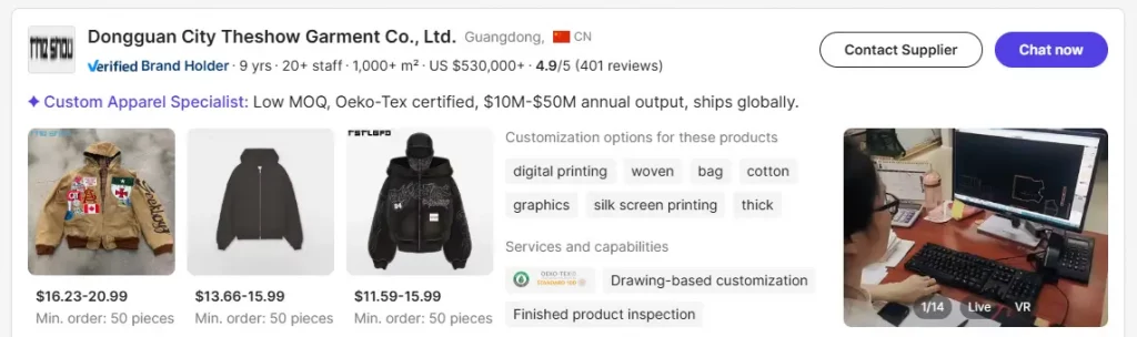 Clothing manufacturers and  Customer Reviews