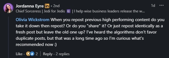 Comment meaningfully on their posts