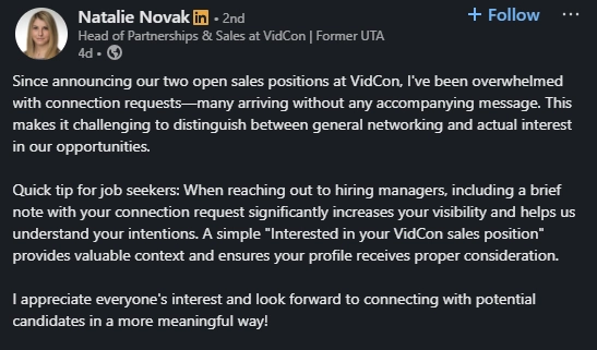 If you are applying for a position
